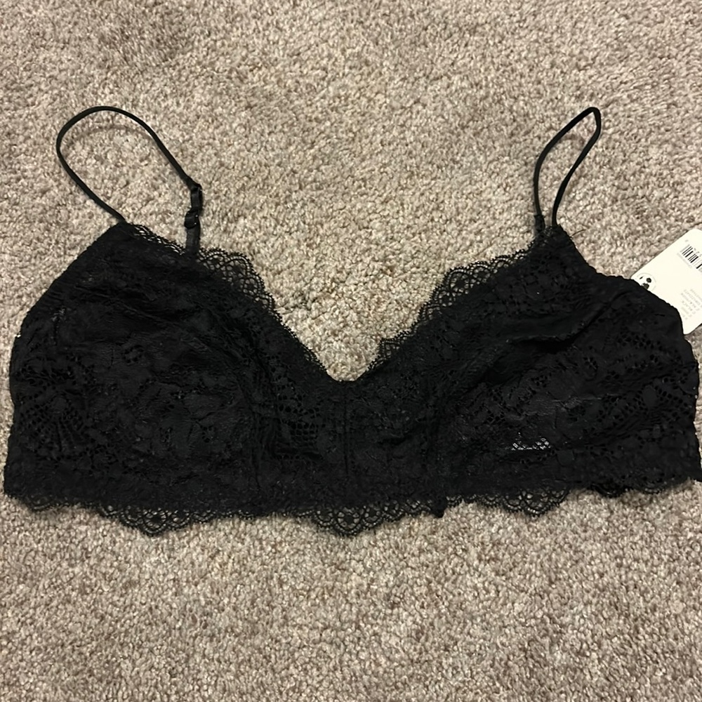 NEW free people black lace bralet